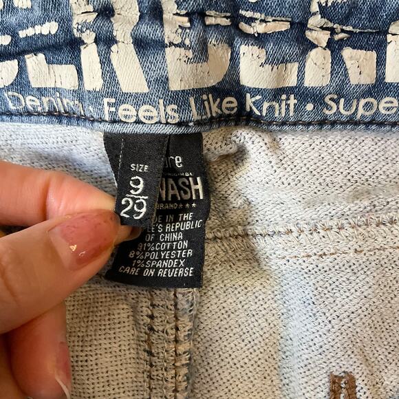 Rewash Women Waxed Denim Straight Leg Jeans 9/29, Blue, Soft Feel Like Knit - Picture 8 of 13